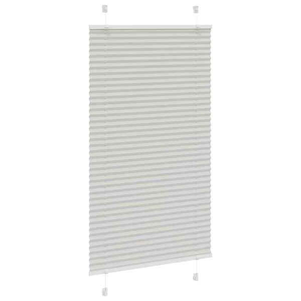 vidaXL Estor Plisado gris claro 80x100 cm Tela Ancho 79,4 cm Poliéster