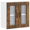 vidaXL Armario de cocina de pared con puerta de cristal "Kalmar" de, roble ahumado, madera de ingenier&iacute;a