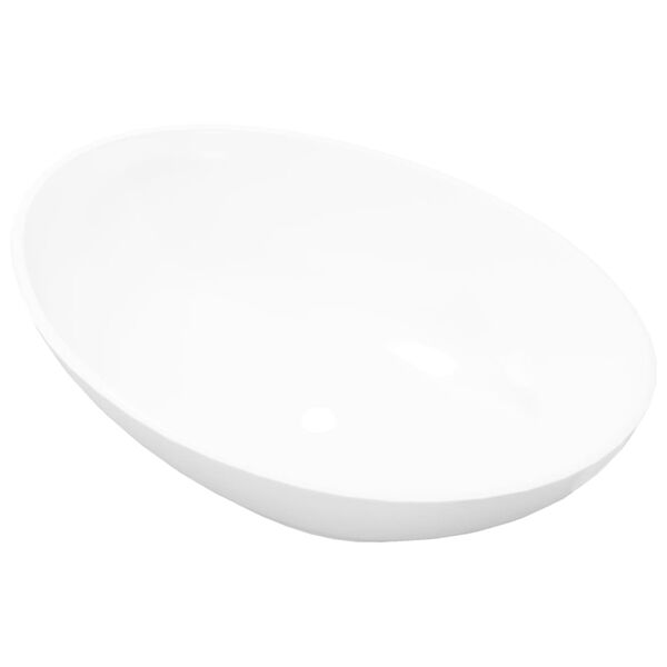 vidaXL Lavabo ovalado de cer&aacute;mica blanco 40x33 cm