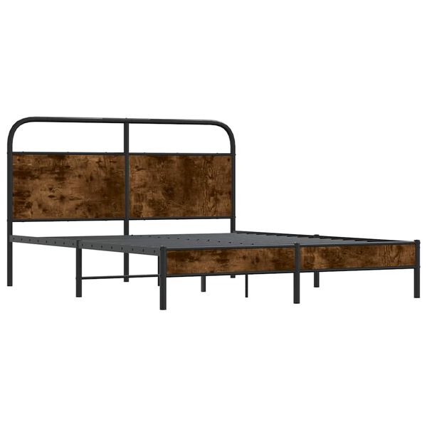 vidaXL Estructura de cama sin colch&oacute;n 160x200 cm madera roble ahumado