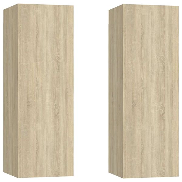 vidaXL Muebles de TV 2 uds madera contrachapada roble 30,5x30x90 cm