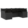 vidaXL Set de sof&aacute;s de jard&iacute;n 6 piezas y cojines rat&aacute;n sint&eacute;tico negro