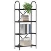 vidaXL Estante de libros Roble Negro 60 x 30 x 146 cm