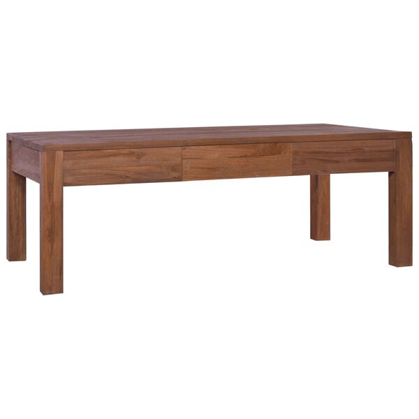 vidaXL Mesa de centro de madera maciza de teca 110x60x40 cm