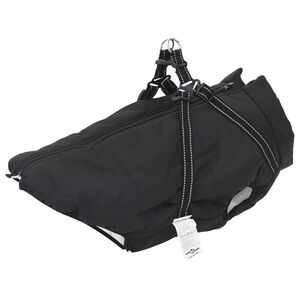 vidaXL Abrigo para Perros Negro L44 Vell&oacute;n y poli&eacute;ster