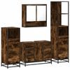vidaXL Set de muebles ba&ntilde;o 4 pzas madera contrachapada roble ahumado