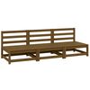 vidaXL Sof&aacute;s centrales de jard&iacute;n 3 uds madera maciza pino marr&oacute;n miel