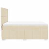 vidaXL Cama box spring con colch&oacute;n tela color crema 140x190 cm