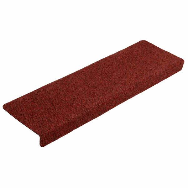 vidaXL Felpudos autoadhesivos para escaleras, 20 unidades, 65 x 21 x 4 cm, borde rectangular, color rojo burdeos