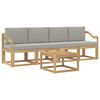 vidaXL Conjunto de sof&aacute;s de exterior 5 uds. Blanco y Gris Claro