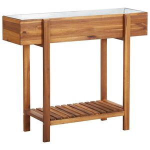 vidaXL Arriate de madera maciza de acacia y zinc