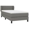 vidaXL Cama box spring con colch&oacute;n tela gris oscuro 100x200 cm