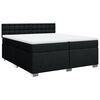 vidaXL Cama box spring con colch&oacute;n tela negro 200x200 cm