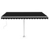vidaXL Toldo autom&aacute;tico con LED y sensor de viento antracita 450x300cm