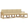 vidaXL Conjunto de sof&aacute;s de exterior con coj&iacute;n 5 pcs y Beige