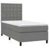 vidaXL Cama box spring con colch&oacute;n tela gris oscuro 90x190 cm