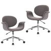 vidaXL Sillas de comedor giratorias 2 unidades tela gris