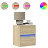 vidaXL Mesitas de noche de pared con luces LED 2 unidades roble Sonoma