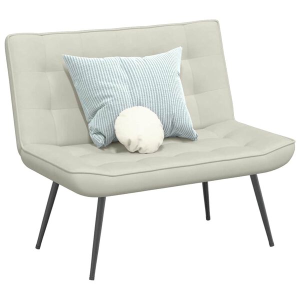 vidaXL Banco de terciopelo color crema 110x74x84 cm