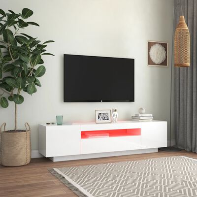 vidaXL Mueble de TV con luces LED blanco brillante 160x35x40 cm