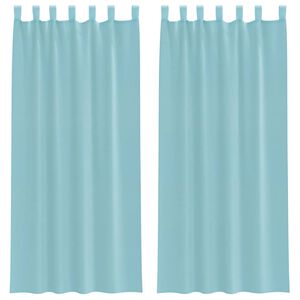 vidaXL Cortinas de gasa con bolsillos para varillas 2 uds. turquesa