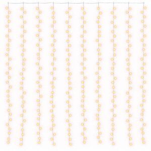 vidaXL Cortina de luces LED 300 LED blanco fr&iacute;o 8 funciones 3x3 m