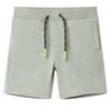 vidaXL Pantalones cortos infantiles con cord&oacute;n caqui claro m&eacute;lange 140