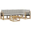 vidaXL Conjunto de sof&aacute;s de exterior 6 uds. Blanco y Gris Claro