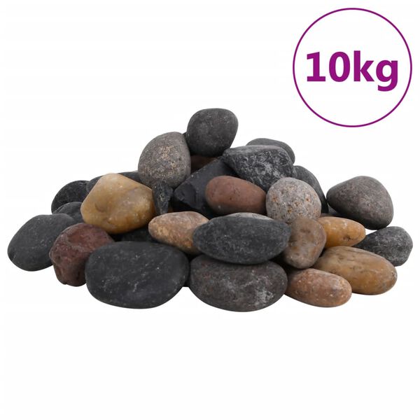 vidaXL Guijarros pulidos colores mezclados 10 kg 5-8 cm