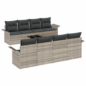 vidaXL Conjunto de sof&aacute; de jard&iacute;n 9 uds. 8-N&uacute;mero de plazas