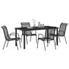 vidaXL Conjunto de Comedor de Jard&iacute;n 5 pcs Negro Textileno y acero