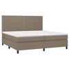 vidaXL Cama box spring colch&oacute;n y luces LED tela gris taupe 200x200 cm