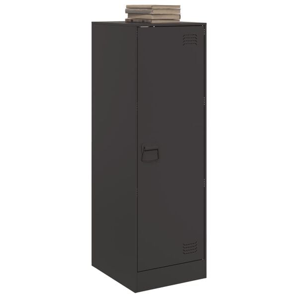 vidaXL Aparador de acero negro 34,5x39x107 cm