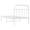 vidaXL Estructura cama sin colch&oacute;n con cabecero metal blanco 90x200 cm