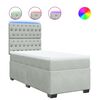 vidaXL Cama box spring con colchón terciopelo gris claro 90x190 cm