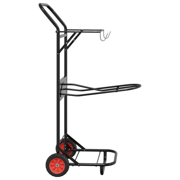 vidaXL Carrito de silla de montar plegable acero negro
