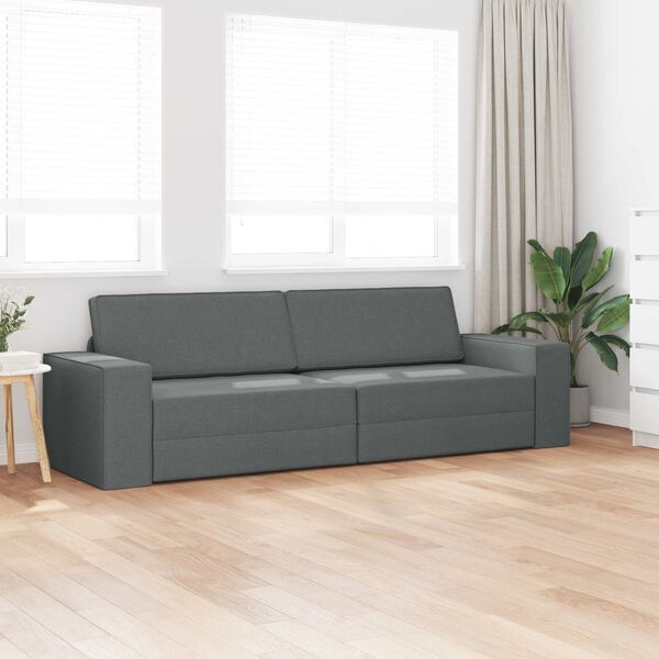vidaXL Sof&aacute; cama 200cm Gris oscuro tela