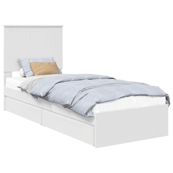 vidaXL Cama con almacenamiento 75 x 190 cm Madera de ingenier&iacute;a