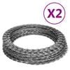 vidaXL Alambre de espino rollo helicoidal 2 uds acero galvanizado 60 m