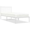 vidaXL Estructura cama sin colch&oacute;n con cabecero metal blanco 80x200 cm