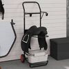 vidaXL Carrito de silla de montar plegable acero negro