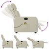 vidaXL Sill&oacute;n reclinable de masaje cuero sint&eacute;tico crema
