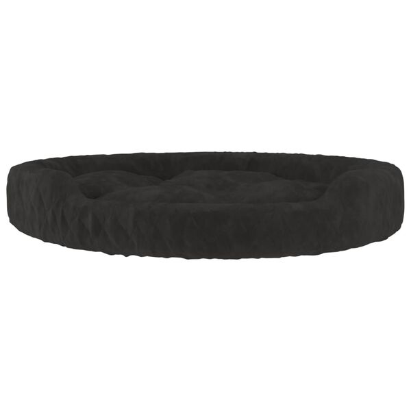 vidaXL Cama para perros de felpa negra 70x55x23 cm