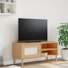 vidaXL Mueble de TV SENJA aspecto ratán madera pino marrón 106x40x49cm