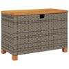 vidaXL Caja de almacenaje jardín madera acacia ratán gris 80x40x48 cm