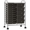vidaXL Carrito de almacenaje port&aacute;til XXL 15 cajones pl&aacute;stico negro
