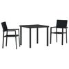 vidaXL Conjunto de Comedor de Jard&iacute;n 3 uds. Negro