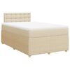 vidaXL Cama box spring con colch&oacute;n tela color crema 120x200 cm