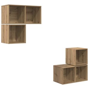 vidaXL Conjunto de mueble de TV 4 uds. Roble artisan