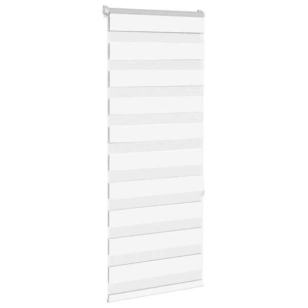 vidaXL Estor cebra blanco 60x150 cm tejido ancho 55,9 cm poli&eacute;ster